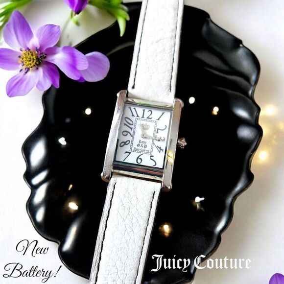 JUICY COUTURE Vintage G&P Silver And Leather Watch FEMININE - Picture 1 of 10